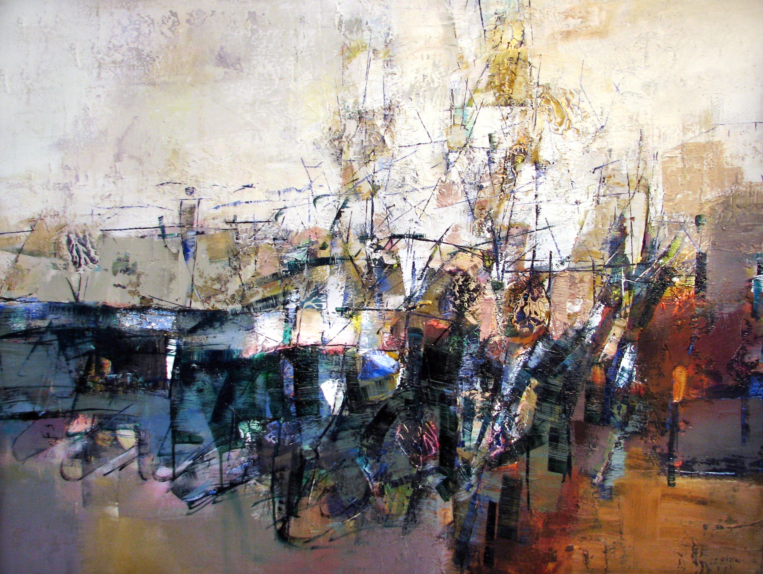 Toucher terre | Technique mixte sur toile | 36" x 48"| vendu - copie