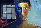 Face à soi | acrylique sur toile | 14 x 22,5 po | vendu